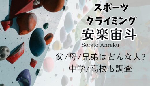 安楽宙斗(スポーツクライミング)の父/母/兄弟はどんな人?家族や中学/高校も調査